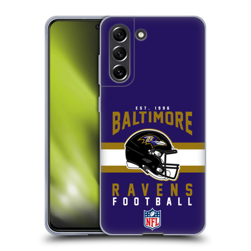 NFL Baltimore Ravens Graphics Helmet Typography Soft Gel Case for Samsung Galaxy S21 FE 5G