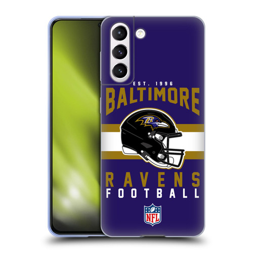 NFL Baltimore Ravens Graphics Helmet Typography Soft Gel Case for Samsung Galaxy S21 5G