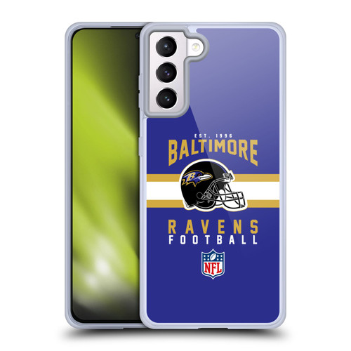NFL Baltimore Ravens Graphics Helmet Typography Soft Gel Case for Samsung Galaxy S21+ 5G