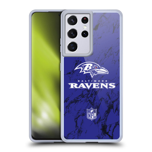 NFL Baltimore Ravens Graphics Coloured Marble Soft Gel Case for Samsung Galaxy S21 Ultra 5G