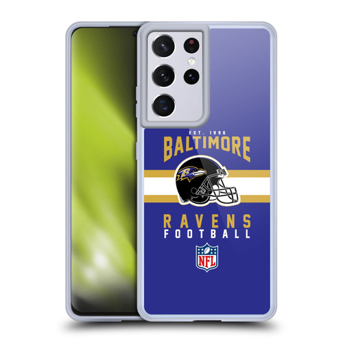 NFL Baltimore Ravens Graphics Helmet Typography Soft Gel Case for Samsung Galaxy S21 Ultra 5G