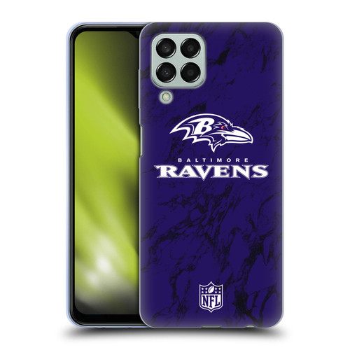 NFL Baltimore Ravens Graphics Coloured Marble Soft Gel Case for Samsung Galaxy M33 (2022)