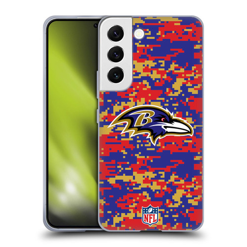 NFL Baltimore Ravens Graphics Digital Camouflage Soft Gel Case for Samsung Galaxy S22 5G