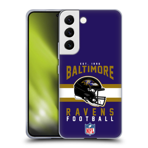 NFL Baltimore Ravens Graphics Helmet Typography Soft Gel Case for Samsung Galaxy S22 5G