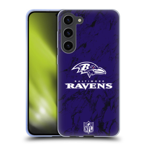 NFL Baltimore Ravens Graphics Coloured Marble Soft Gel Case for Samsung Galaxy S23+ 5G