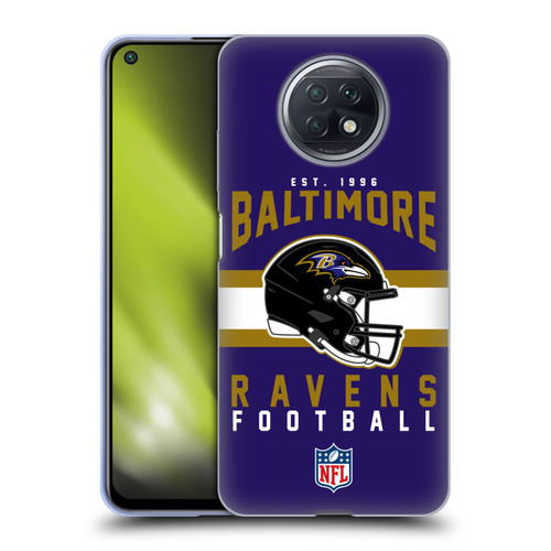 NFL Baltimore Ravens Graphics Helmet Typography Soft Gel Case for Xiaomi Redmi Note 9T 5G