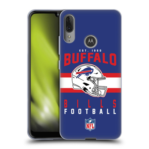 NFL Buffalo Bills Graphics Helmet Typography Soft Gel Case for Motorola Moto E6 Plus