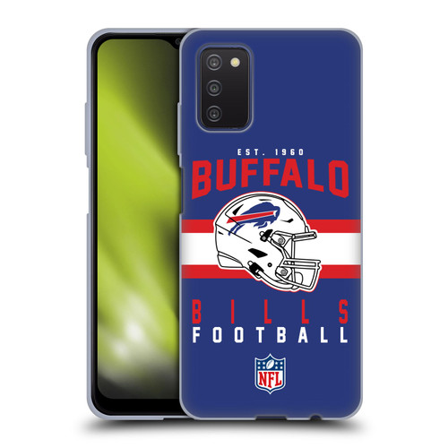 NFL Buffalo Bills Graphics Helmet Typography Soft Gel Case for Samsung Galaxy A03s (2021)