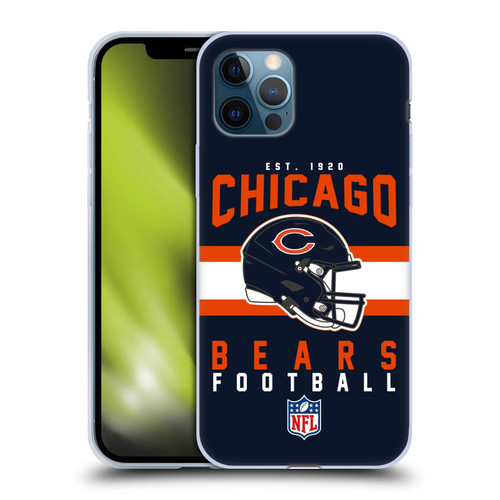 NFL Chicago Bears Graphics Helmet Typography Soft Gel Case for Apple iPhone 12 / iPhone 12 Pro