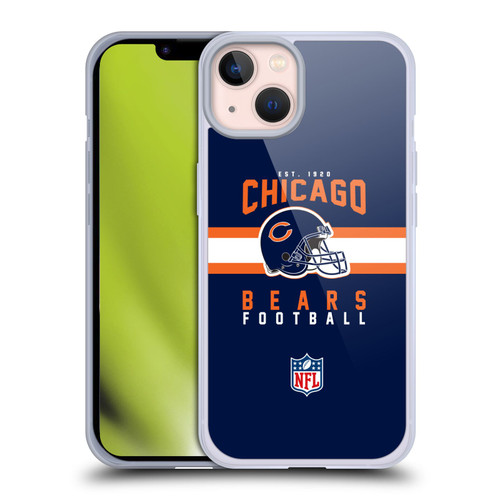 NFL Chicago Bears Graphics Helmet Typography Soft Gel Case for Apple iPhone 13