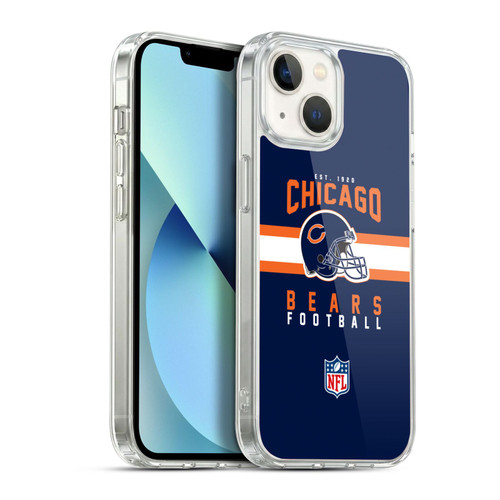 NFL Chicago Bears Graphics Helmet Typography Soft Gel Case for Apple iPhone 13