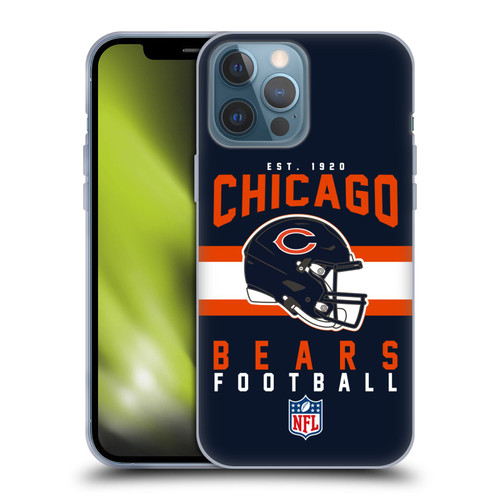 NFL Chicago Bears Graphics Helmet Typography Soft Gel Case for Apple iPhone 13 Pro Max