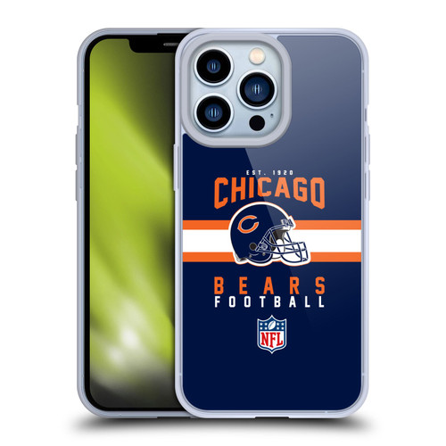 NFL Chicago Bears Graphics Helmet Typography Soft Gel Case for Apple iPhone 13 Pro