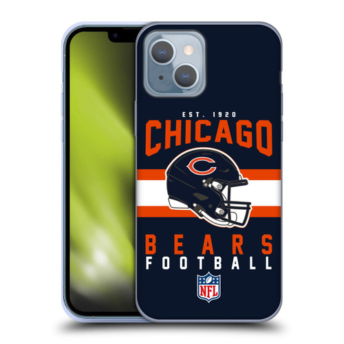 NFL Chicago Bears Graphics Helmet Typography Soft Gel Case for Apple iPhone 14