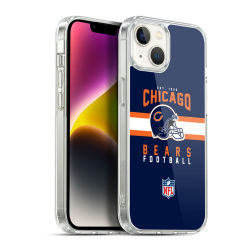 NFL Chicago Bears Graphics Helmet Typography Soft Gel Case for Apple iPhone 14 Plus