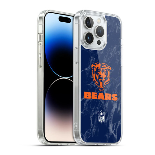 NFL Chicago Bears Graphics Coloured Marble Soft Gel Case for Apple iPhone 14 Pro Max