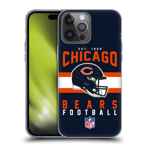 NFL Chicago Bears Graphics Helmet Typography Soft Gel Case for Apple iPhone 14 Pro Max