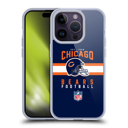 NFL Chicago Bears Graphics Helmet Typography Soft Gel Case for Apple iPhone 14 Pro