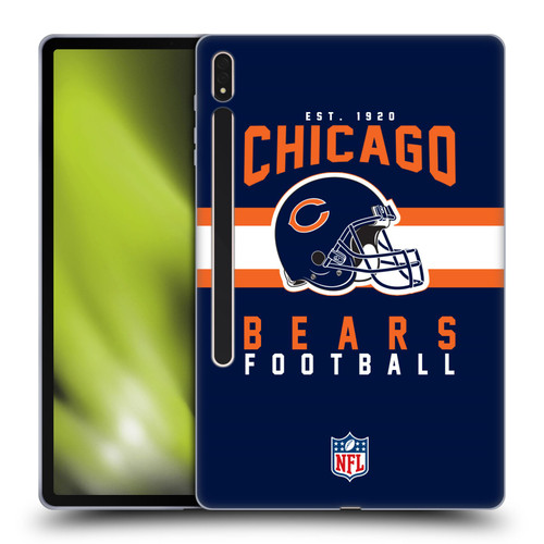 NFL Chicago Bears Graphics Helmet Typography Soft Gel Case for Samsung Galaxy Tab S8 Plus