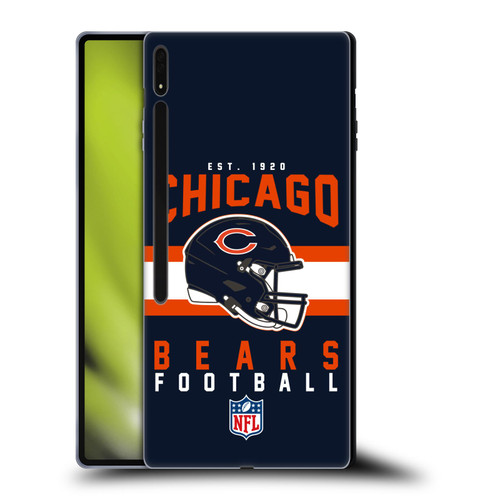 NFL Chicago Bears Graphics Helmet Typography Soft Gel Case for Samsung Galaxy Tab S8 Ultra