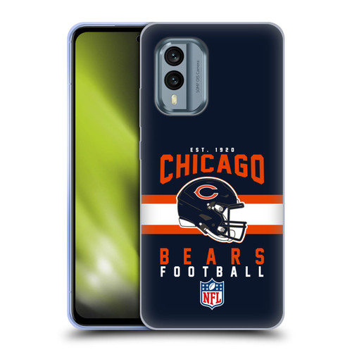 NFL Chicago Bears Graphics Helmet Typography Soft Gel Case for Nokia X30