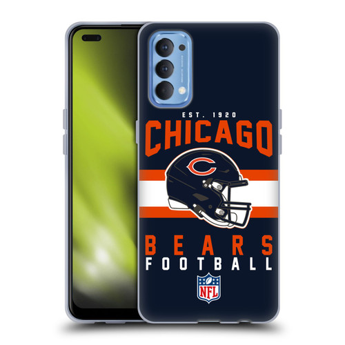 NFL Chicago Bears Graphics Helmet Typography Soft Gel Case for OPPO Reno 4 5G