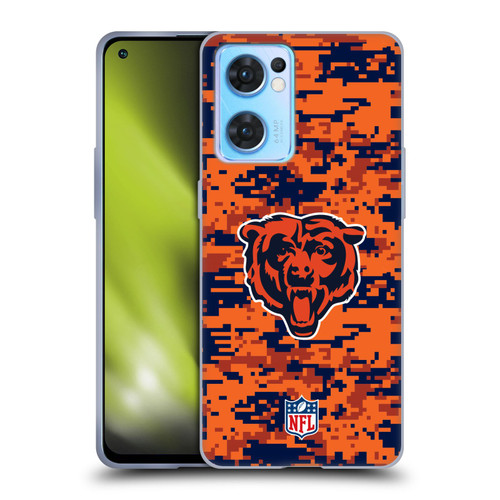 NFL Chicago Bears Graphics Digital Camouflage Soft Gel Case for OPPO Reno7 5G / Find X5 Lite