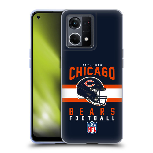 NFL Chicago Bears Graphics Helmet Typography Soft Gel Case for OPPO Reno8 4G