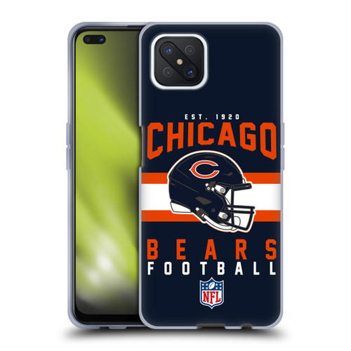 NFL Chicago Bears Graphics Helmet Typography Soft Gel Case for OPPO Reno4 Z 5G