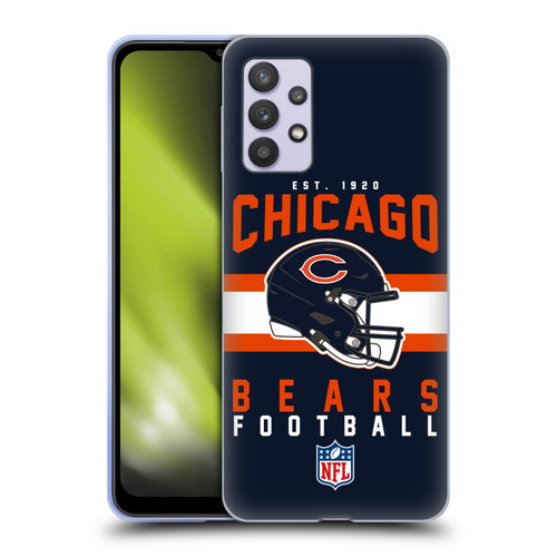 NFL Chicago Bears Graphics Helmet Typography Soft Gel Case for Samsung Galaxy A32 5G / M32 5G (2021)