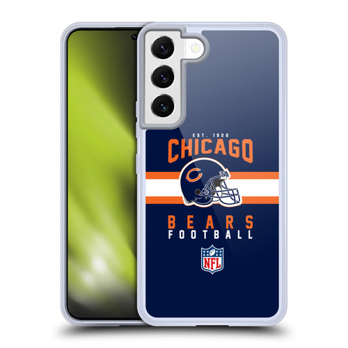 NFL Chicago Bears Graphics Helmet Typography Soft Gel Case for Samsung Galaxy S22 5G