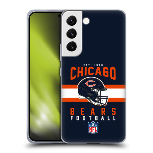 NFL Chicago Bears Graphics Helmet Typography Soft Gel Case for Samsung Galaxy S22 5G