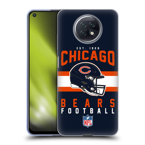NFL Chicago Bears Graphics Helmet Typography Soft Gel Case for Xiaomi Redmi Note 9T 5G