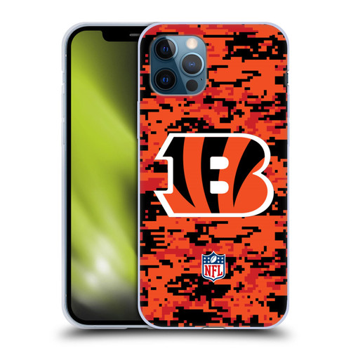NFL Cincinnati Bengals Graphics Digital Camouflage Soft Gel Case for Apple iPhone 12 / iPhone 12 Pro