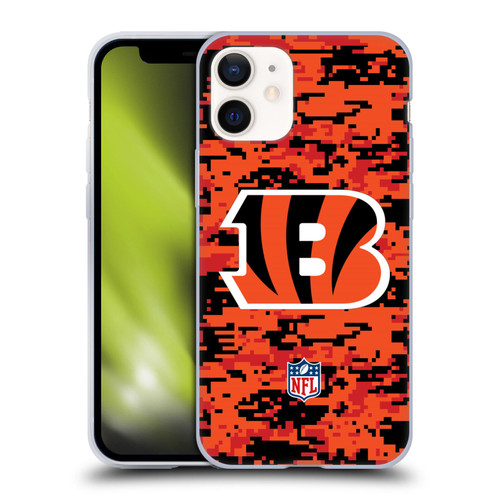 NFL Cincinnati Bengals Graphics Digital Camouflage Soft Gel Case for Apple iPhone 12 Mini