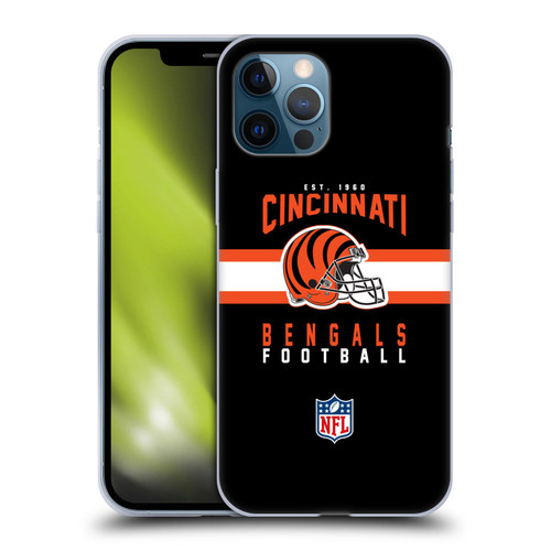 NFL Cincinnati Bengals Graphics Helmet Typography Soft Gel Case for Apple iPhone 12 Pro Max