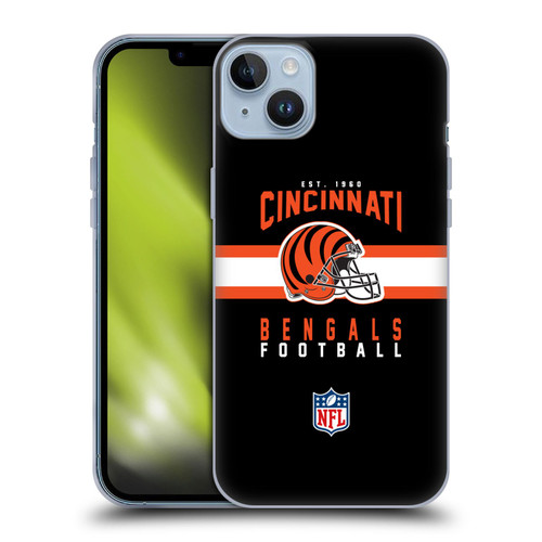 NFL Cincinnati Bengals Graphics Helmet Typography Soft Gel Case for Apple iPhone 14 Plus