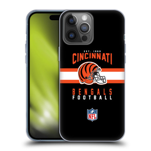 NFL Cincinnati Bengals Graphics Helmet Typography Soft Gel Case for Apple iPhone 14 Pro Max