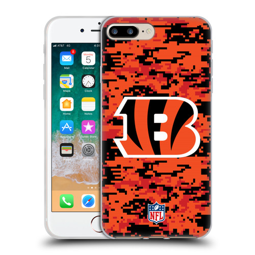 NFL Cincinnati Bengals Graphics Digital Camouflage Soft Gel Case for Apple iPhone 7 Plus / iPhone 8 Plus