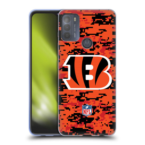 NFL Cincinnati Bengals Graphics Digital Camouflage Soft Gel Case for Motorola Moto G50