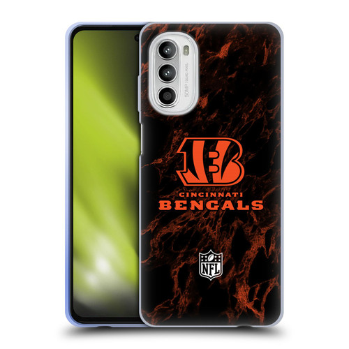 NFL Cincinnati Bengals Graphics Coloured Marble Soft Gel Case for Motorola Moto G52