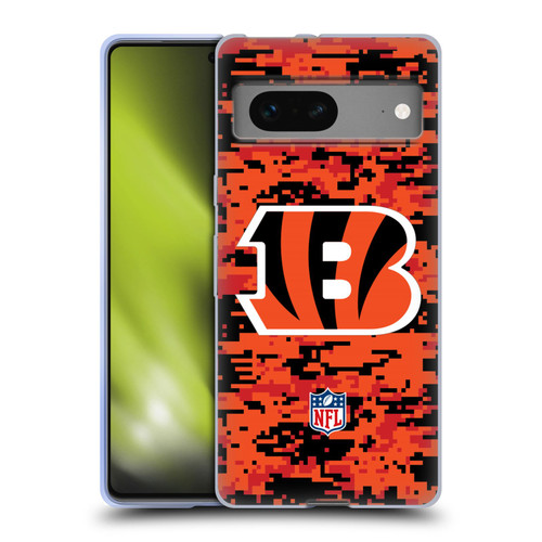 NFL Cincinnati Bengals Graphics Digital Camouflage Soft Gel Case for Google Pixel 7