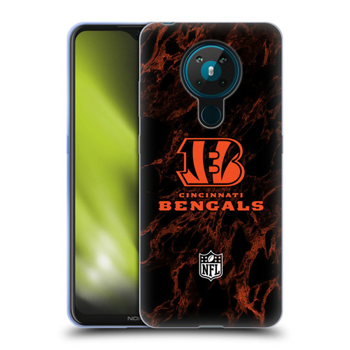 NFL Cincinnati Bengals Graphics Coloured Marble Soft Gel Case for Nokia 5.3