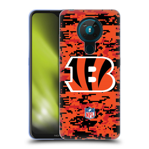 NFL Cincinnati Bengals Graphics Digital Camouflage Soft Gel Case for Nokia 5.3