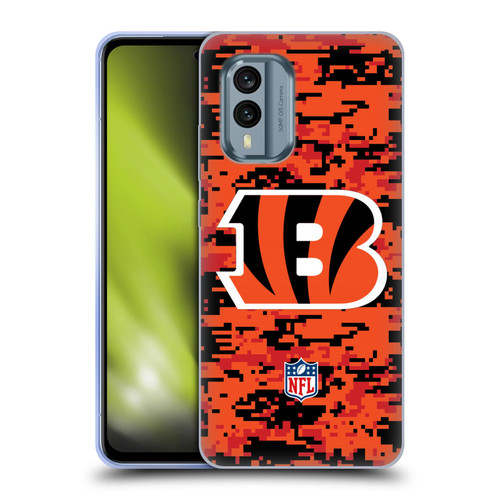 NFL Cincinnati Bengals Graphics Digital Camouflage Soft Gel Case for Nokia X30