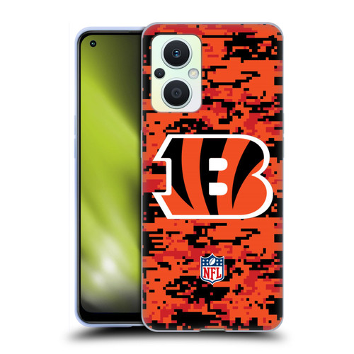 NFL Cincinnati Bengals Graphics Digital Camouflage Soft Gel Case for OPPO Reno8 Lite