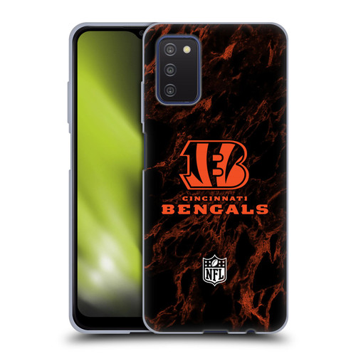 NFL Cincinnati Bengals Graphics Coloured Marble Soft Gel Case for Samsung Galaxy A03s (2021)