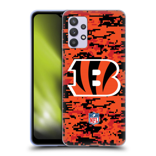 NFL Cincinnati Bengals Graphics Digital Camouflage Soft Gel Case for Samsung Galaxy A32 5G / M32 5G (2021)