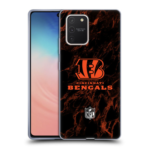 NFL Cincinnati Bengals Graphics Coloured Marble Soft Gel Case for Samsung Galaxy S10 Lite