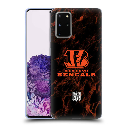 NFL Cincinnati Bengals Graphics Coloured Marble Soft Gel Case for Samsung Galaxy S20+ / S20+ 5G